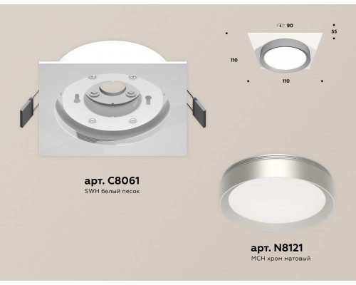 Дополнительное фото Светильник встраиваемый Ambrella Light Techno Spot XC8061004 (C8061, N8121): Купить в Интернет магазин освещения GCSVET.RU
