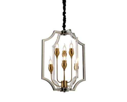 Основное фото Подвесная люстра Lumina Deco Modesco LDP 8014-3+3 BK+AK: Купить в Интернет магазин освещения GCSVET.RU