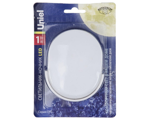 Дополнительное фото Светильник ночник Uniel DTL-316 DTL-316 Овал/White/Sensor: Купить в Интернет магазин освещения GCSVET.RU