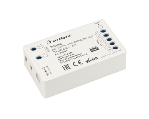 Основное фото Диммер Arlight ARL-Sirius-Tuya-WIFI-RGBW-SUF (12-24V, 4x4A, 2.4G) 036361: Купить в Интернет магазин освещения GCSVET.RU