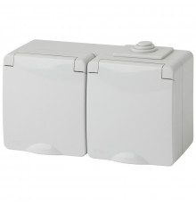 Розетка ЭРА Эксперт 2х2P E IP65 со шторками 16A 250V 11-2604-03 Б0035992