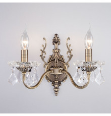 Настенный светильник Eurosvet 3281/2 античная бронза/прозрачный хрусталь Strotskis