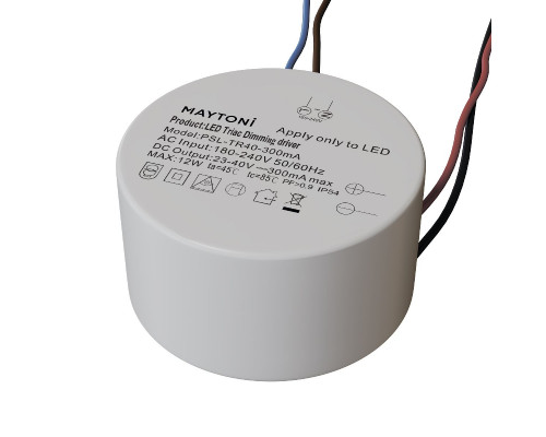 Основное фото Сетевой адаптер Maytoni 12Вт DC23-40В IP54 Triac PSL-TR40-300mA: Купить в Интернет магазин освещения GCSVET.RU