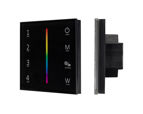 Основное фото Панель Arlight Sens Smart-P30-RGBW Black (230V, 4 зоны, 2.4G) 027104: Купить в Интернет магазин освещения GCSVET.RU