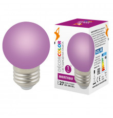 Светодиодная лампочка Volpe LED-G45 LED-G45-1W/PURPLE/E27/FR/С