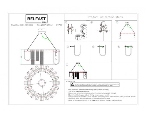 Дополнительное фото Люстра подвесная Belfast Severn 6601-600 BR CL: Купить в Интернет магазин освещения GCSVET.RU