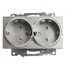 Розетка 2-местная с/з с защитной шторкой Stekker Катрин 39584