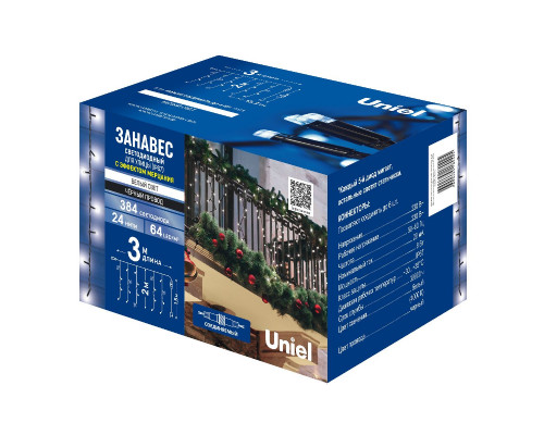 Дополнительное фото Уличная гирлянда Uniel ULD-C3020-384/TBK WHITE IP67 UL-00010941: Купить в Интернет магазин освещения GCSVET.RU