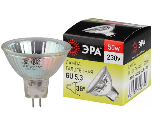 Основное фото Лампочка тип галогенновая Эра GU5.3 50W 3000K GU5.3-JCDR (MR16) -50W-230V-CL C0027365: Купить в Интернет магазин освещения GCSVET.RU