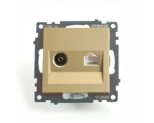 Основное фото Розетка TV + компьютерная RJ-45 Stekker Катрин GLS00-7106-08 49230: Купить в Интернет магазин освещения GCSVET.RU