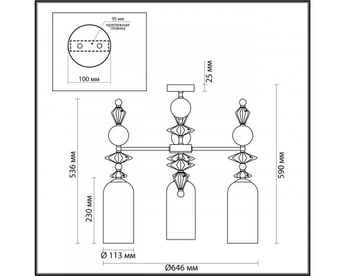 Дополнительное фото Люстра потолочная Odeon Light BIZET 4855/3C: Купить в Интернет магазин освещения GCSVET.RU