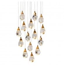 Светильник подвесной Delight Collection Crystal rock II 9701P/15R brass
