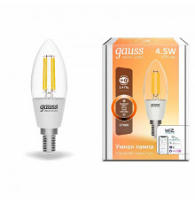 Светодиодная лампа для диммера Gauss E14 4,5W 2700K прозрачная 1230112