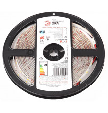 Лента светодиодная Эра 12В 2835 4,8Вт/м 3000K 5м IP65 LS2835-60LED-IP65-WW-eco-5m Б0035592