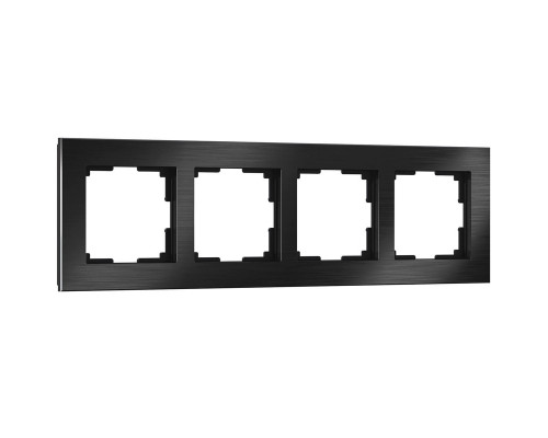 Основное фото Рамка Werkel Aluminium на 4 поста алюминий черный W0041708 4690389158124: Купить в Интернет магазин освещения GCSVET.RU