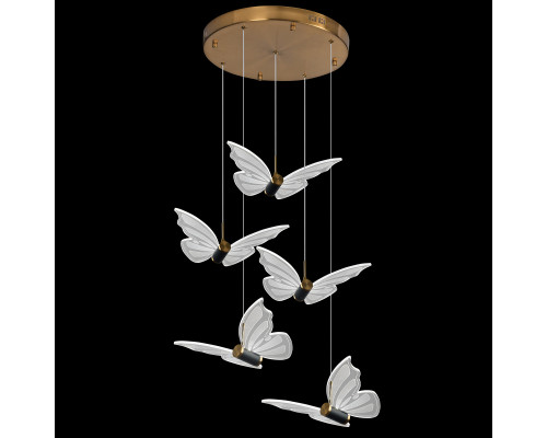 Основное фото Люстра подвесная Natali Kovaltseva Butterflies LED LAMPS 81365 GOLD: Купить в Интернет магазин освещения GCSVET.RU