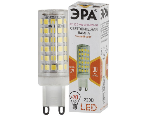 Основное фото Светодиодная лампочка Эра LED JCD-9W-CER-827-G9 Б0033185: Купить в Интернет магазин освещения GCSVET.RU