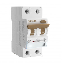 Дифференциальный автомат 1P+N 32 A 30 mА 6 kА C А Werkel W922P326 4690389193262 a062571