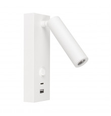 Светильник спот Arlight SP-BED-CHARGE-S60x125-3W Warm3000 (WH, 20 deg, 230V, USB-A, USB-C) 031394(1)