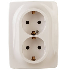 Розетка ЭРА 12 2x2P E Schuko 16A 250V 12-2106-02 Б0031229