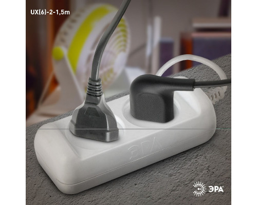 Дополнительное фото Удлинитель электрический Эра UX(6)-2-1,5m Б0038564: Купить в Интернет магазин освещения GCSVET.RU