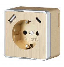 Розетка с заземлением, шторками и USB тип A+C Werkel Gallant W5071710 4690389179631 a057703