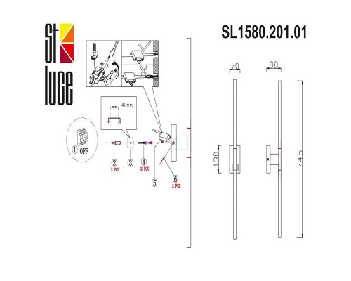 Дополнительное фото Светильник настенный ST Luce Ralio SL1580.201.01: Купить в Интернет магазин освещения GCSVET.RU