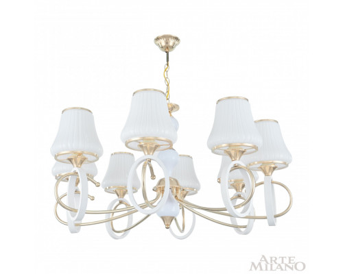 Дополнительное фото Люстра подвесная Arte Milano Florentia-2387 302387/8 Wh/Gd: Купить в Интернет магазин освещения GCSVET.RU
