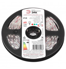 Лента светодиодная ЭРА 14,4W/m 60LED/m 5050SMD RGB 5M LS5050-14,4-60-12-RGB-IP20-1 year-5m Б0035606