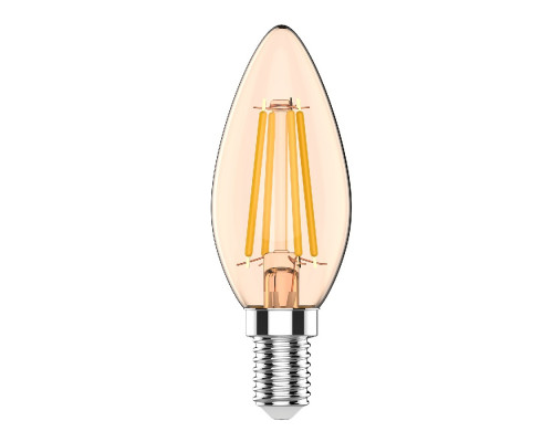 Основное фото Лампа светодиодная Gauss Basic Filament E14 3,8W 2400K 1037154: Купить в Интернет магазин освещения GCSVET.RU