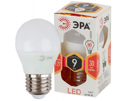 Основное фото Светодиодная лампочка Эра LED P45-9W-827-E27 Б0029043: Купить в Интернет магазин освещения GCSVET.RU