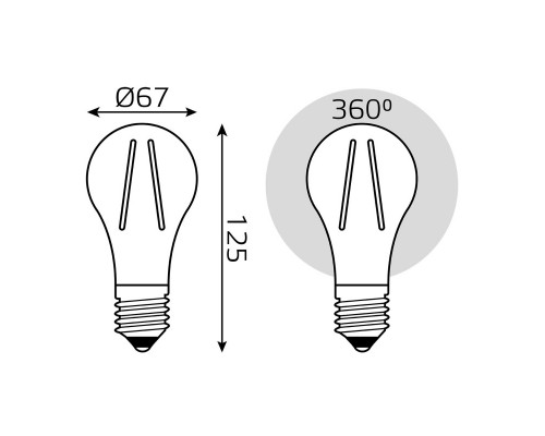 Дополнительное фото Светодиодная лампочка Gauss Filament 102902226: Купить в Интернет магазин освещения GCSVET.RU
