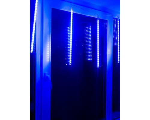 Дополнительное фото Уличная светодиодная гирлянда (UL-00000167) Uniel занавес 220V синий ULD-E1505-336/DTK BLUE IP44 TWISTED METEOR: Купить в Интернет магазин освещения GCSVET.RU