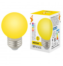 Светодиодная лампочка Volpe LED-G45 LED-G45-1W/YELLOW/E27/FR/С