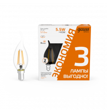 Светодиодная лампочка Gauss Basic Filament 1041116T