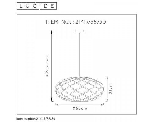 Дополнительное фото Светильник подвесной Lucide Wolfram 21417/65/30: Купить в Интернет магазин освещения GCSVET.RU