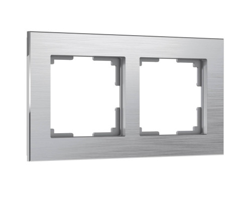 Основное фото Рамка на 2 поста Werkel Aluminium алюминий W0021706 4690389158032: Купить в Интернет магазин освещения GCSVET.RU
