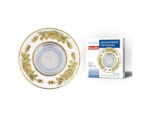 Дополнительное фото Светильник встраиваемый Fametto Arno DLS-A105 GU5.3 Chrome/White+Gold: Купить в Интернет магазин освещения GCSVET.RU