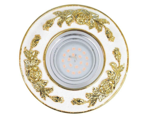 Основное фото Светильник встраиваемый Fametto Arno DLS-A105 GU5.3 Chrome/White+Gold: Купить в Интернет магазин освещения GCSVET.RU