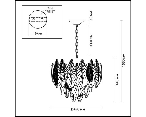 Дополнительное фото Люстра подвесная Odeon Light Lace 5052/8: Купить в Интернет магазин освещения GCSVET.RU