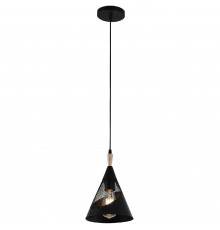 Светильник подвесной Reluce 03250-3.9-01 BK+WOOD