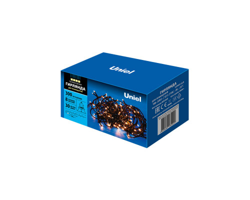 Дополнительное фото Светодиодная гирлянда Uniel (UL-00007312) теплый белый ULD-S3000-300/DGA Warm White IP20: Купить в Интернет магазин освещения GCSVET.RU
