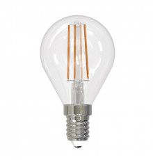 Филаментная лампа светодиодная (UL-00005172) Uniel E14 9W 3000K прозрачная LED-G45-9W/3000K/E14/CL PLS02WH