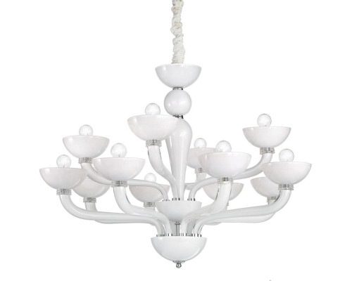 Основное фото Люстра подвесная Ideal Lux Casanova SP12 Bianco 094052: Купить в Интернет магазин освещения GCSVET.RU