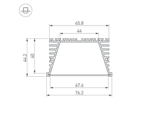 Дополнительное фото Профиль Arlight KLUS-POWER-RW70F-2000 ANOD 019881: Купить в Интернет магазин освещения GCSVET.RU