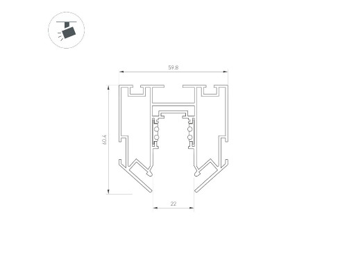 Дополнительное фото Шинопровод встраиваемый Arlight MAG-ORIENT-TRACK-2653-STR-G-2000 (BK) 046702: Купить в Интернет магазин освещения GCSVET.RU