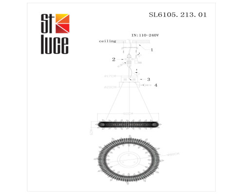 Дополнительное фото Люстра подвесная ST Luce Lucchero SL6105.213.01: Купить в Интернет магазин освещения GCSVET.RU