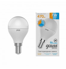 Светодиодная лампа для диммера Gauss E14 7W 3000K-4000K-6500K груша матовая 1053147