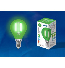 Светодиодная лампочка Uniel AIR Color LED-G45-5W/GREEN/E14 GLA02GR картон