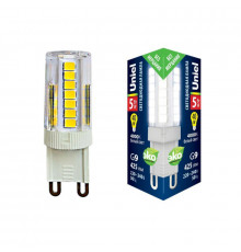 Светодиодная лампочка Uniel LED-JCD LED-JCD-5W/4000K/G9/CL GLZ09TR картон